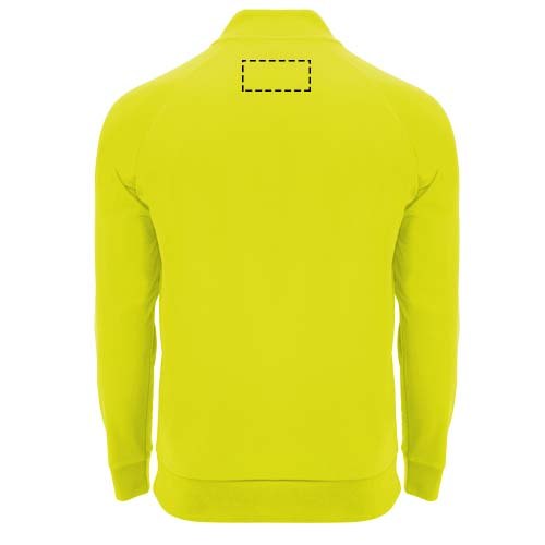 Epiro 200 g/m² unisex sweatshirt met lange mouwen en kwartrits — drukvlak hoog op de achterzijde