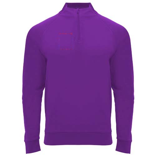 Epiro 200 g/m² unisex sweatshirt met lange mouwen en kwartrits — drukvlak rechter borst