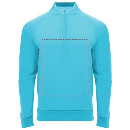 Epiro 200 g/m² unisex sweatshirt met lange mouwen en kwartrits — drukvlak impact volledige voorzijde