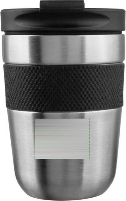 Drinkbeker Keith | Rvs | 300 ml | Siliconen grip — drukvlak voorzijde