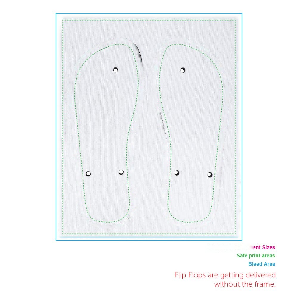Slippers maat L 39/42 sublimatie — drukvlak gehele frame