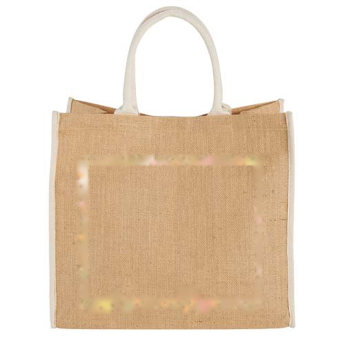 Harry jute draagtas met gekleurde accenten 25L — drukvlak voorzijde