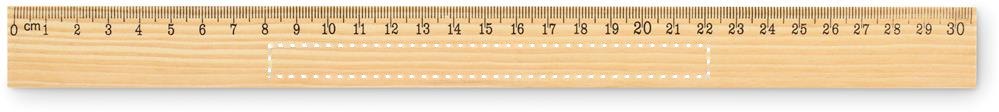 RULER30 - Houten liniaal 30cm — drukvlak cm zijde