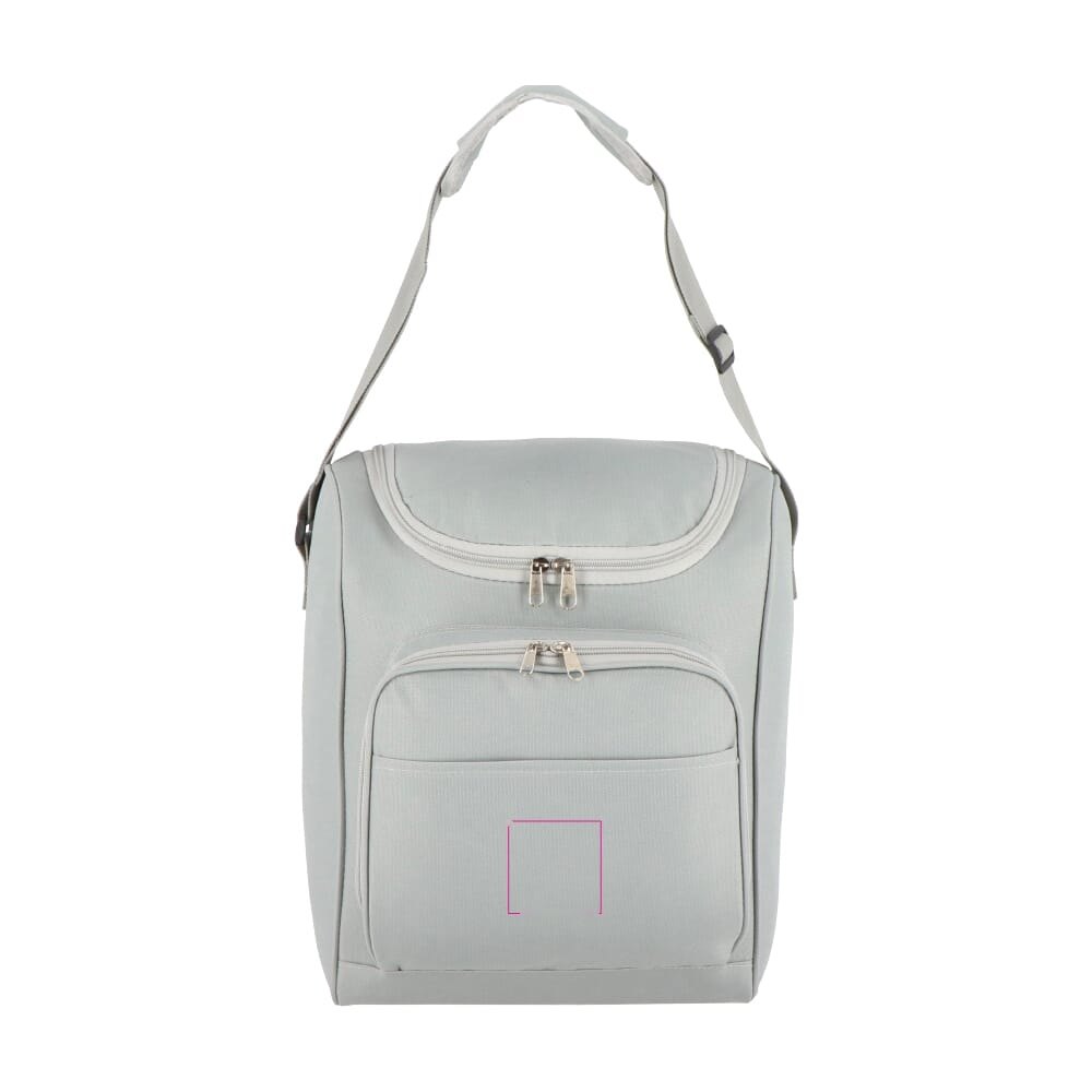 R-PET 600D koeltas, 26 x 19 x 34 cm, 13L — drukvlak op vak voorzijde