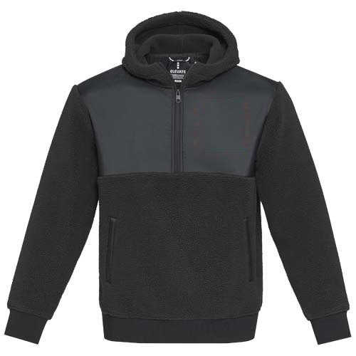 Evans 370 g/m² uniseks gerecyclede sherpa fleece — drukvlak linker borst