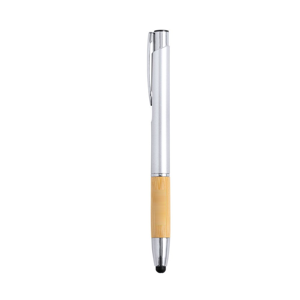 Touch-Screen Balpen Grunt — drukvlak bamboe deel naast clip