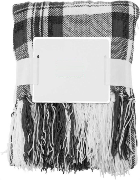 Polyester chenille (285 gr/m²) deken Ayana — drukvlak label