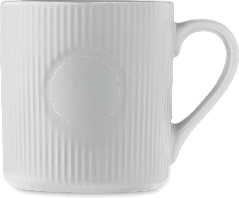 RIBMUG - Geribbelde keramische mok 340ml — drukvlak rechtshandig