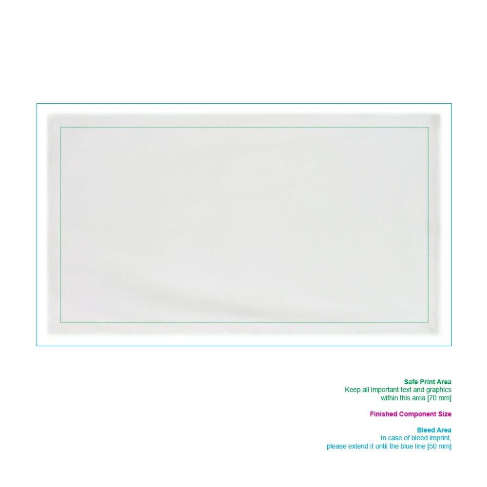 Dubbelzijdige handdoek sublimatie 100 x 180 cm 400 g/m² — drukvlak gehele voorzijde
