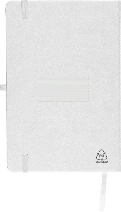 Gerecycled notitieboekje A5 Bloom — drukvlak achterzijde