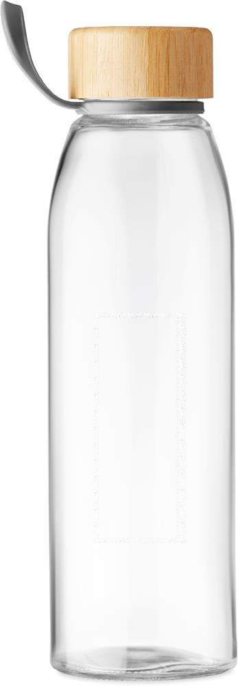 FJORD WHITE - Glazen drinkfles 500ML — drukvlak achterzijde