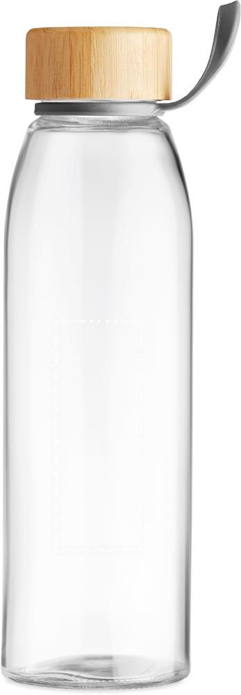 FJORD WHITE - Glazen drinkfles 500ML — drukvlak voorzijde