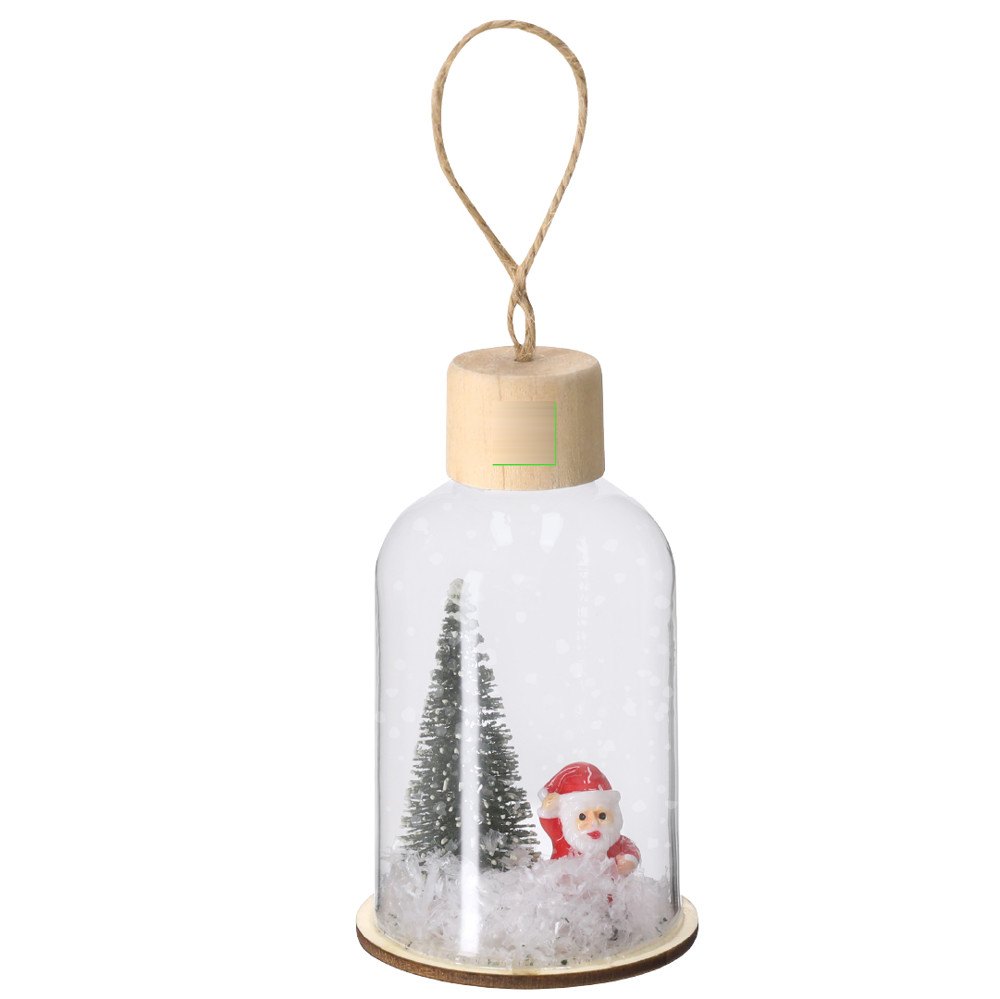 Kerstdecoratie Babek — drukvlak voorzijde houten dop