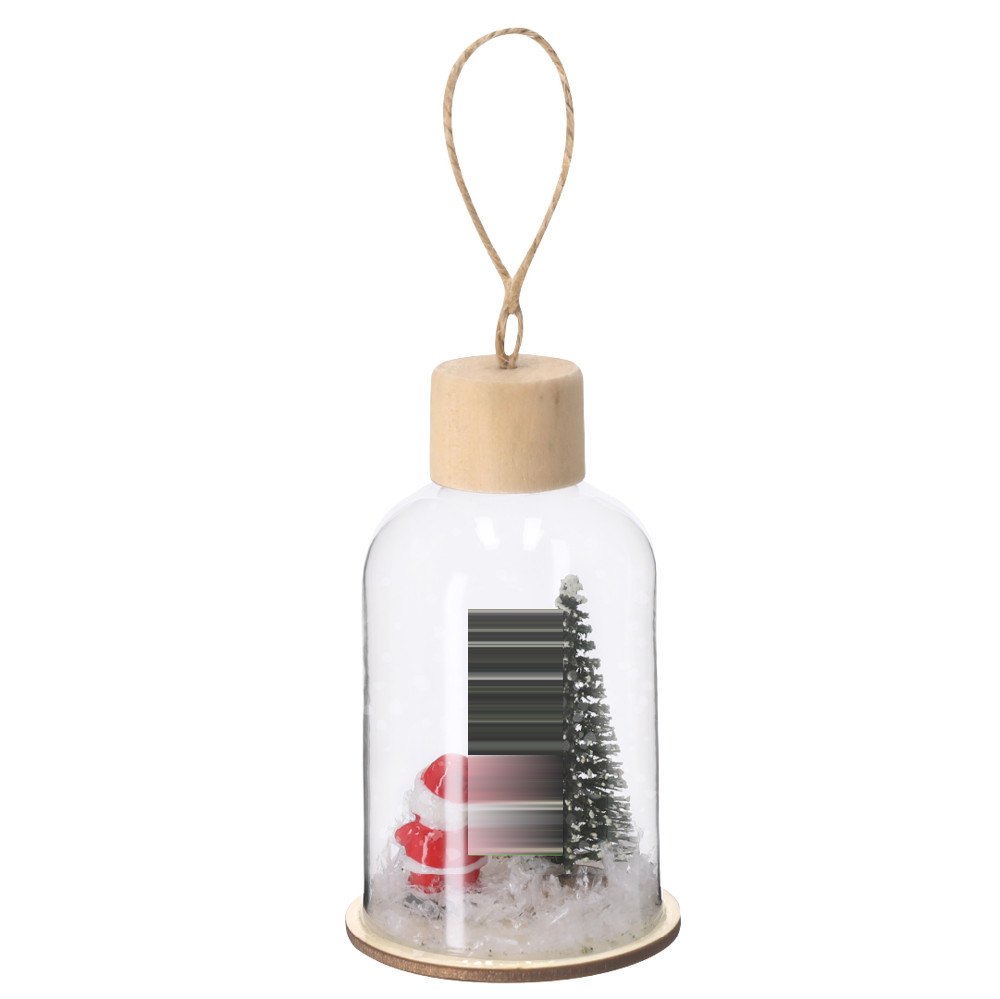 Kerstdecoratie Babek — drukvlak achterzijde op het glas
