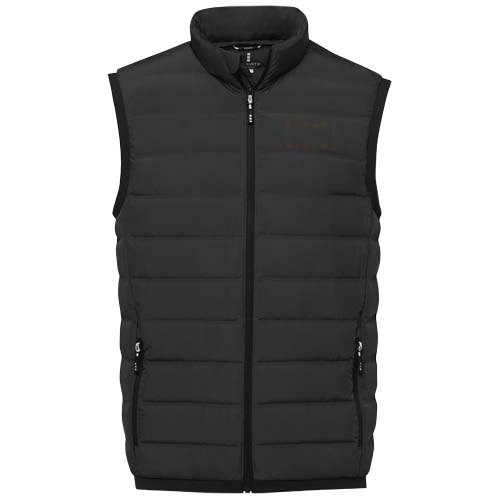 Macin geïsoleerde donzen heren bodywarmer — drukvlak linker borst