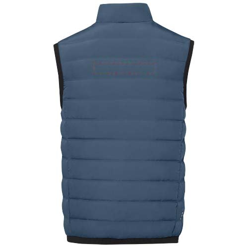 Macin geïsoleerde donzen heren bodywarmer — drukvlak impact hoog op de achterzijde
