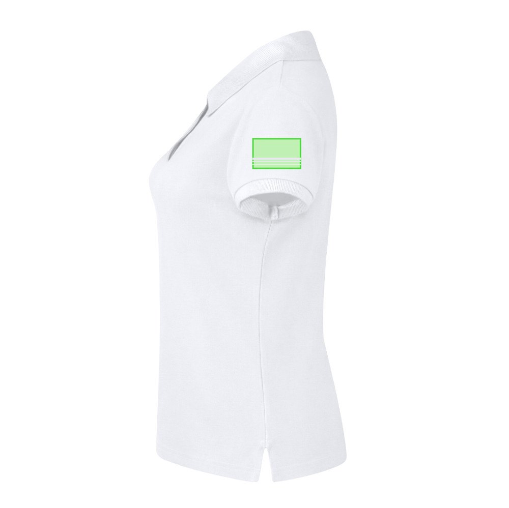 Dames Wit Polo Shirt Koupan — drukvlak linkermouw