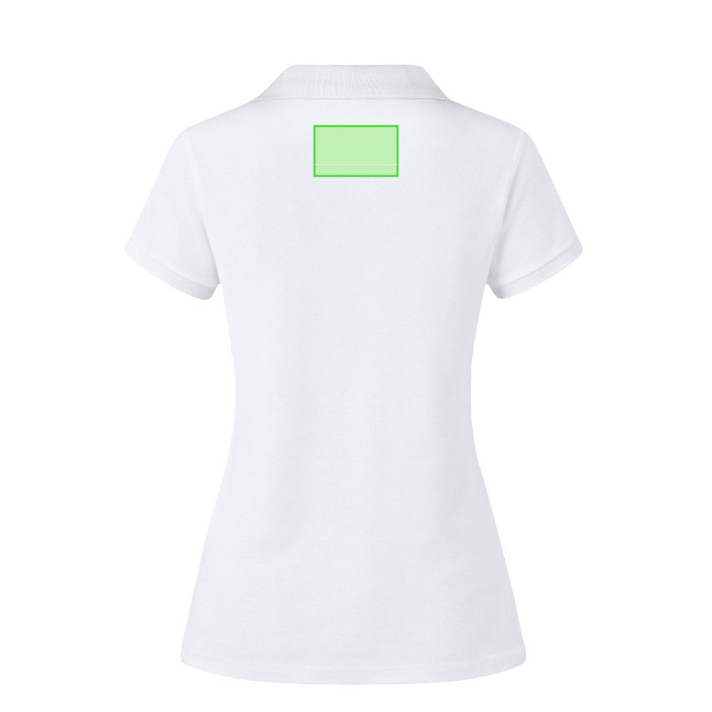 Dames Wit Polo Shirt Koupan — drukvlak hoge rug