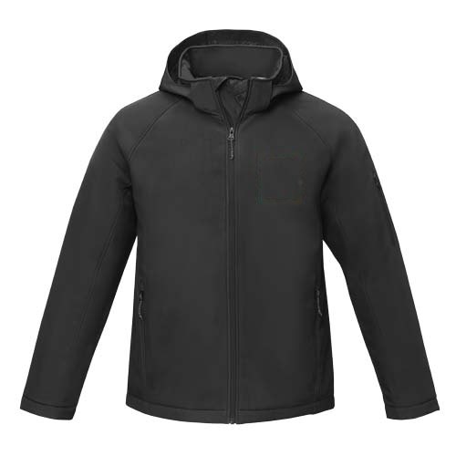 Notus gewatteerd softshell herenjas — drukvlak linker borst