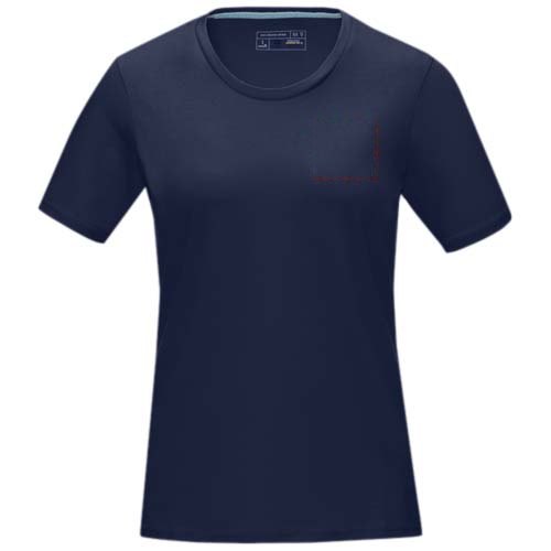 Azurite dames T-shirt met korte mouwen biologisch textiel — drukvlak linker borst
