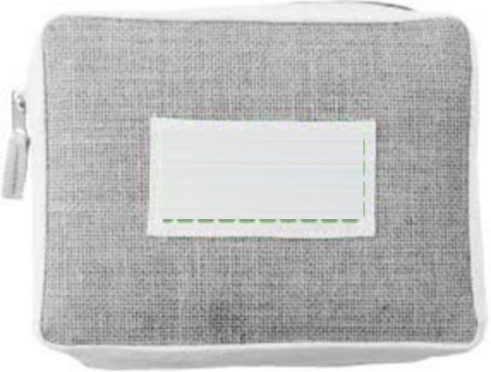 Jute toilettas Julian — drukvlak voorvak