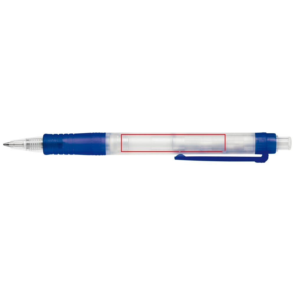 Balpen Vegetal Pen Clear transparant — drukvlak 270 graden van de clip