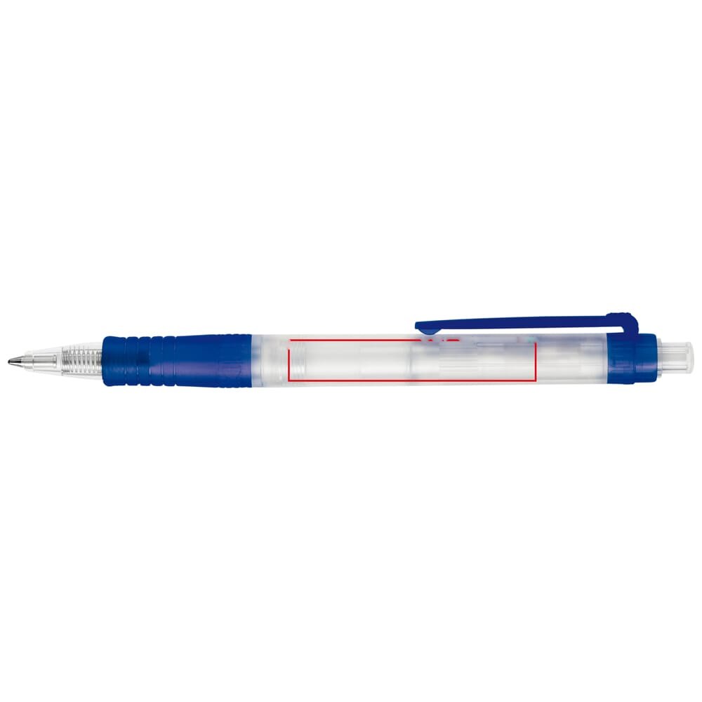 Balpen Vegetal Pen Clear transparant — drukvlak 90 graden van de clip