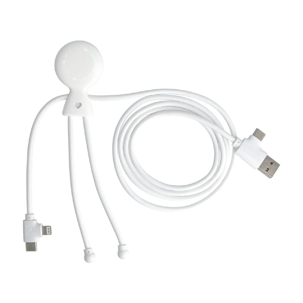 2090 - Xoopar Mr. Bio Long 60W Oplaadkabel + UK Plug Adapter — drukvlak voorzijde kabel