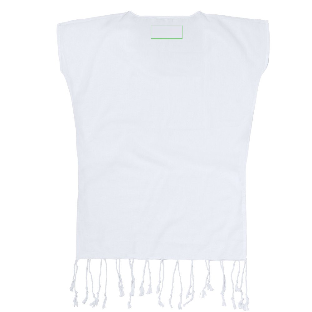 Kaftan Roseux — drukvlak op de label at de achterzijde