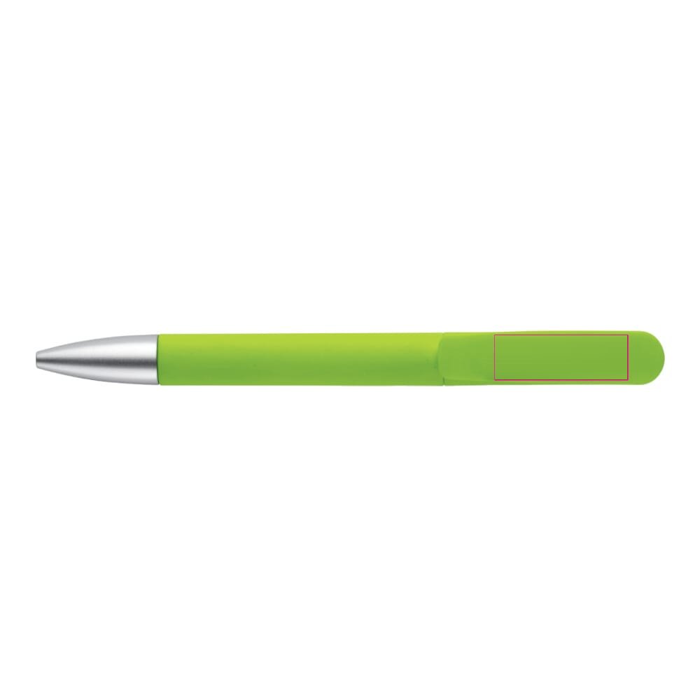 Balpen Slash soft touch R-ABS — drukvlak op de clip