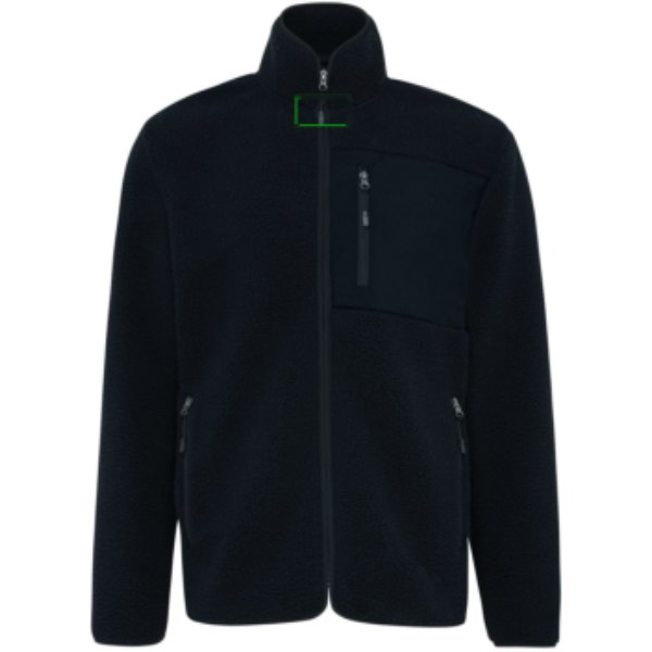 IQONIQ Diran gerecycled polyester pile-fleece jas — drukvlak in de nek
