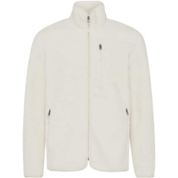 IQONIQ Diran gerecycled polyester pile-fleece jas — drukvlak borst linkerzijde