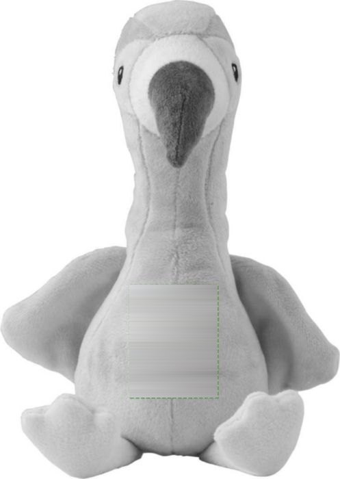 Pluchen flamingo Alicia | 18 cm — drukvlak op de buik
