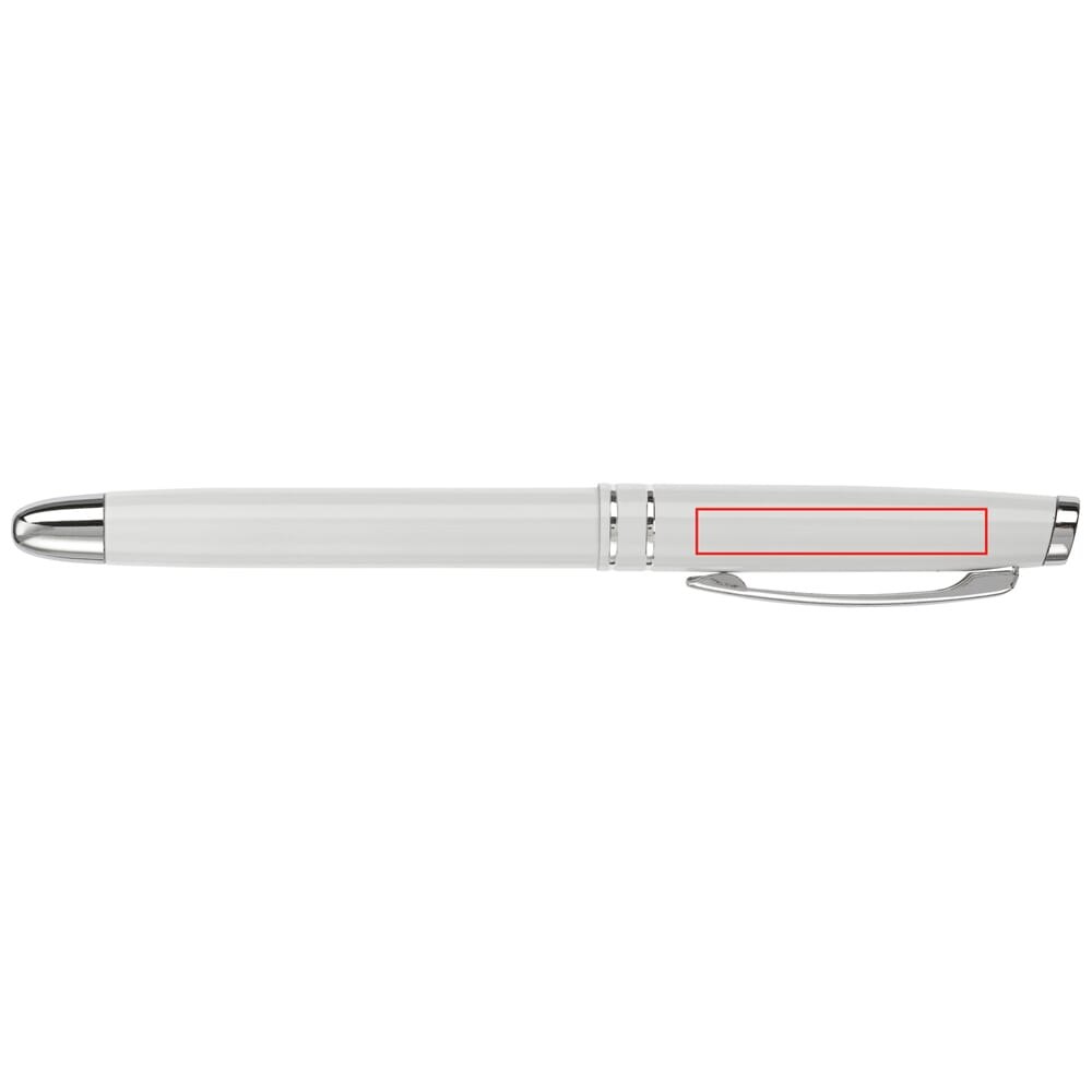 Rollerball two stripes aluminium — drukvlak 270 graden onder de clip