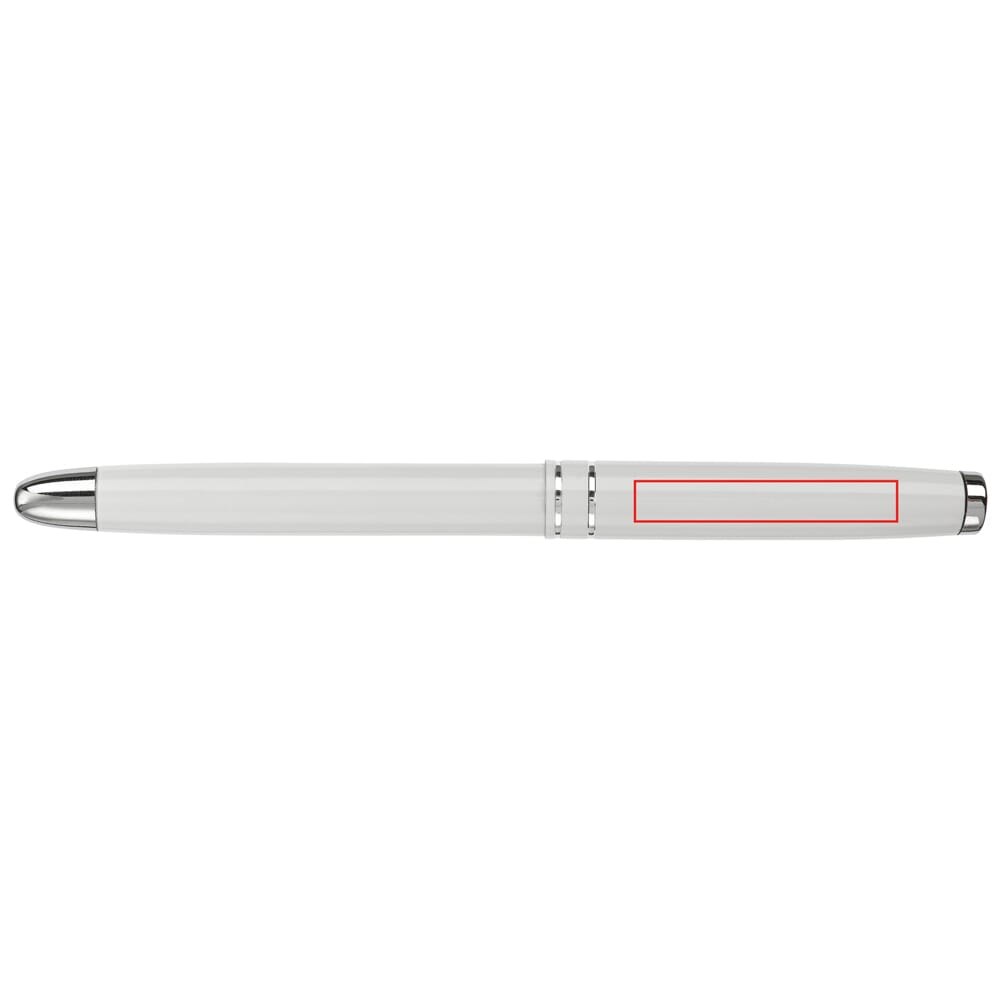 Rollerball two stripes aluminium — drukvlak 180 graden onder de clip