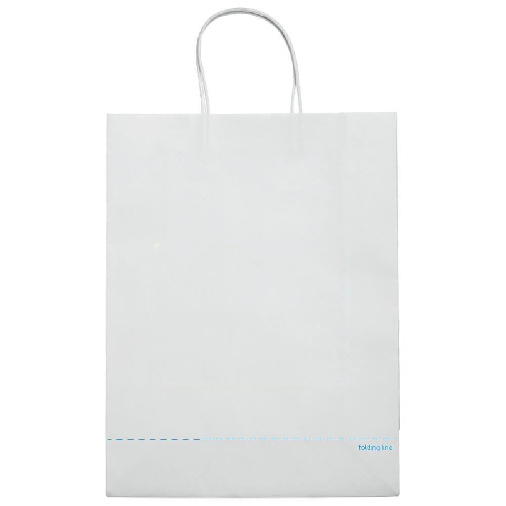 Draagtas papier groot 120g/m² — drukvlak boven de vouwlijn