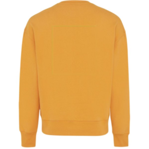 IQONIQ Kruger gerecycled katoen relaxed sweater — drukvlak artikel achterzijde
