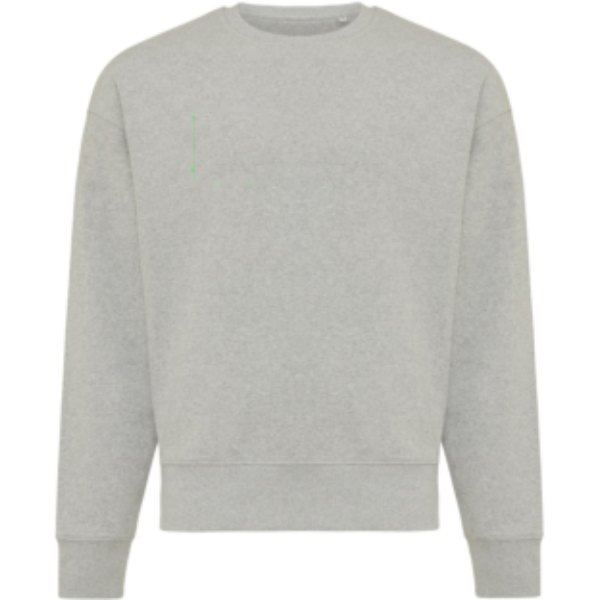 IQONIQ Kruger gerecycled katoen relaxed sweater — drukvlak borst rechterzijde