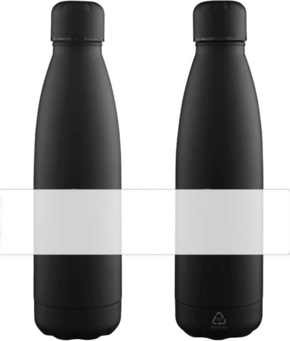 Gerecyclede dubbelwandige drinkfles 500 ml Sunny — drukvlak rondom
