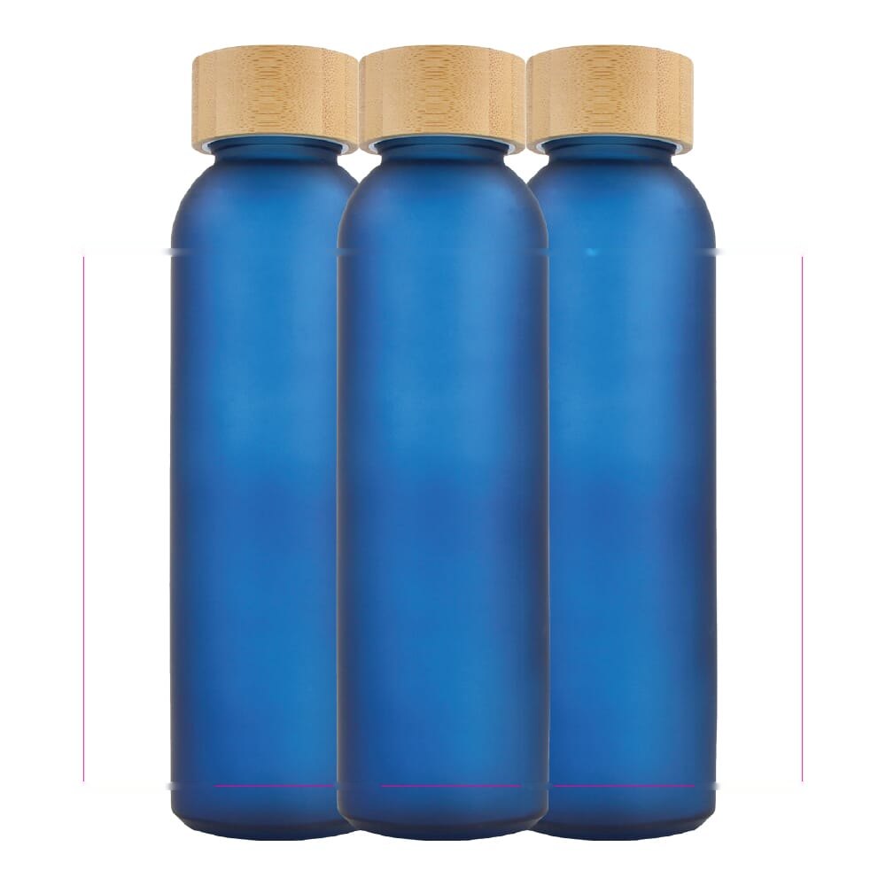 Waterfles glas & bamboe 500ml — drukvlak rondom