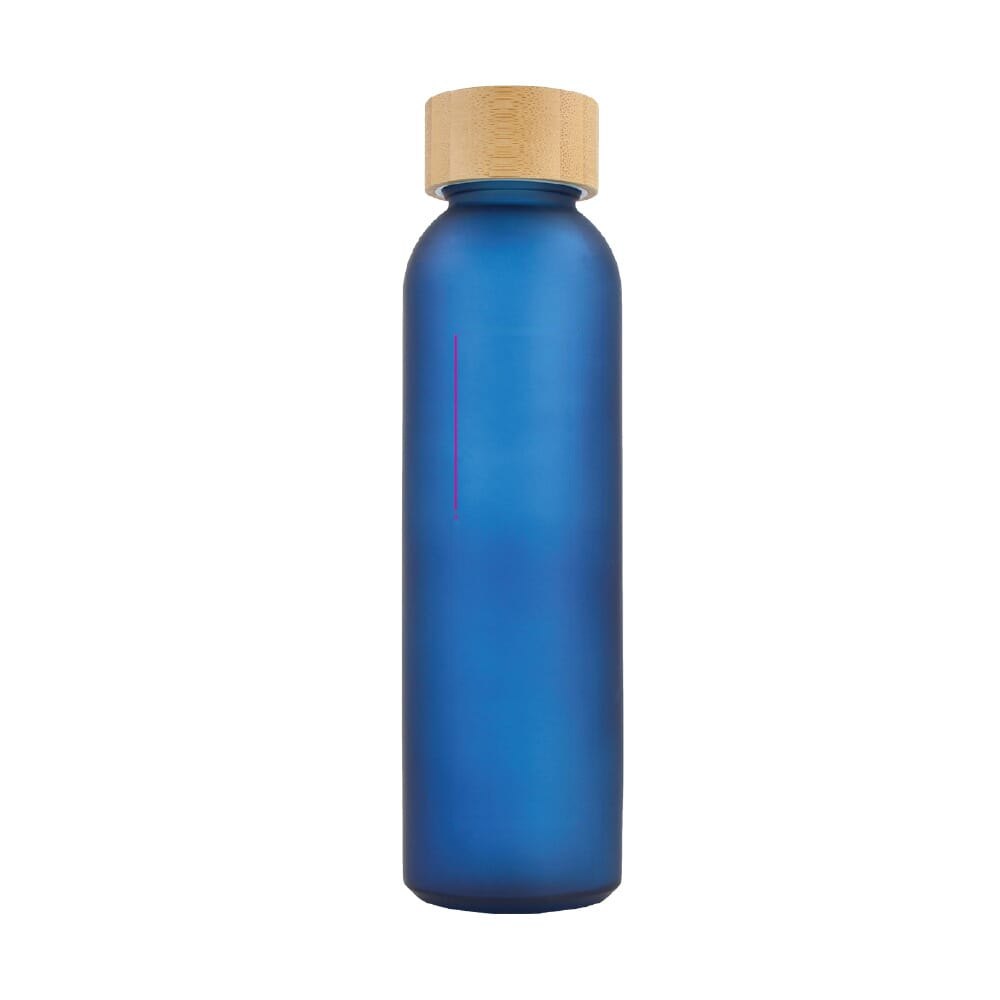 Waterfles glas & bamboe 500ml — drukvlak midden op de fles