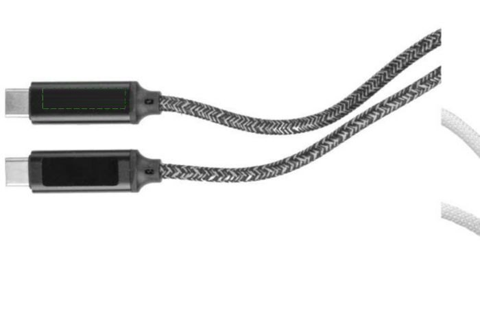 Nylon oplaadkabel Gerd — drukvlak achterzijde
