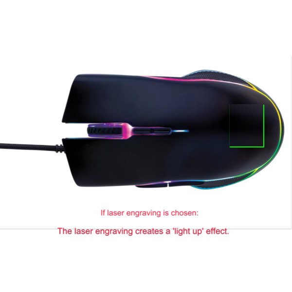 RGB-gamingmuis — drukvlak artikel voorzijde onder