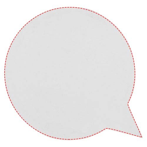 Sticky-Mate® tekstballonvormige gerecyclede sticky notes — drukvlak voorzijde