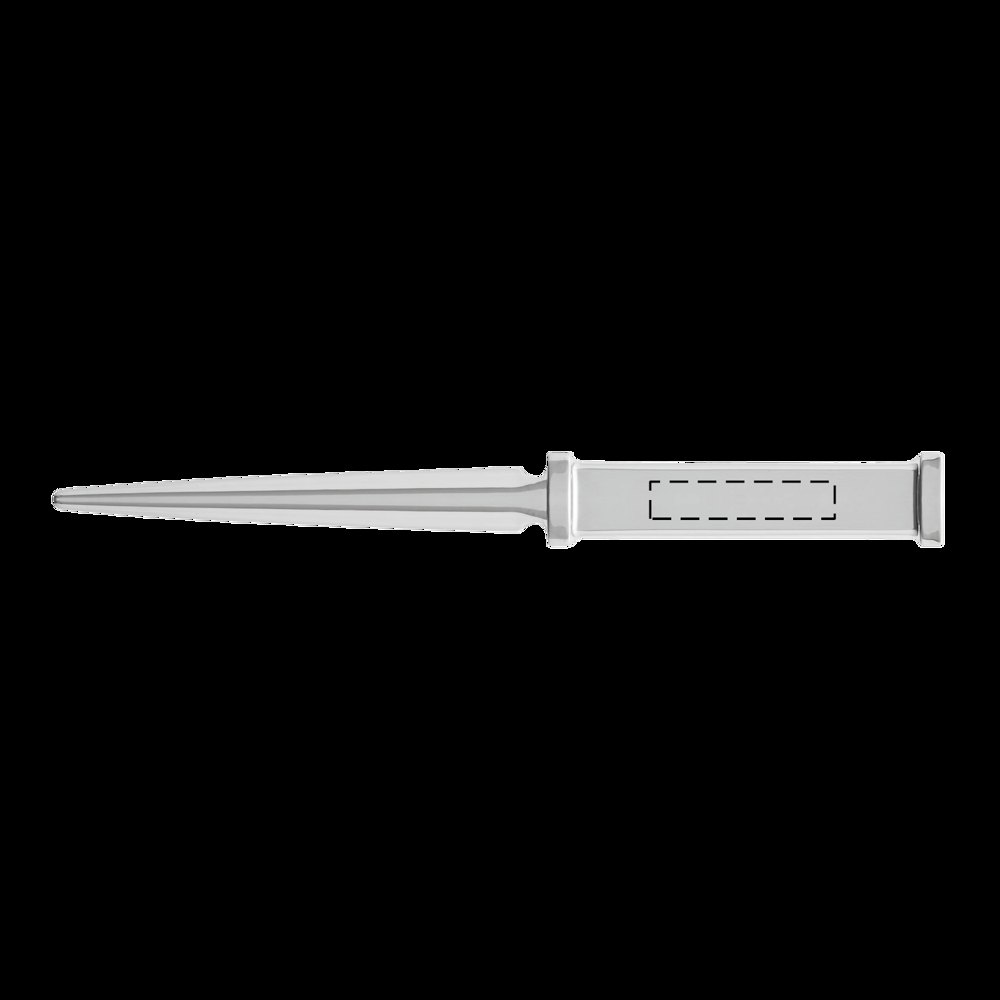 BERGEN - Exclusieve metalen briefopener — drukvlak gecentreerd op het metalen plaatje