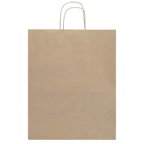Kraft papieren tas 80–90 g/m² met gedraaide handvatten – 32 x 17 x 39 cm — drukvlak achterzijde