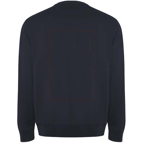 Batian 300 g/m² biologisch katoenen uniseks sweater met ronde hals — drukvlak impact hoog op de achterzijde