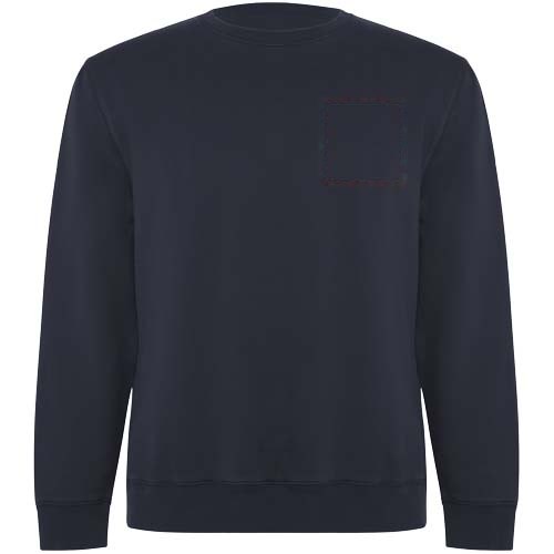 Batian 300 g/m² biologisch katoenen uniseks sweater met ronde hals — drukvlak linker borst