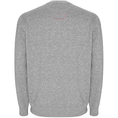 Batian 300 g/m² biologisch katoenen uniseks sweater met ronde hals — drukvlak hoog op de achterzijde