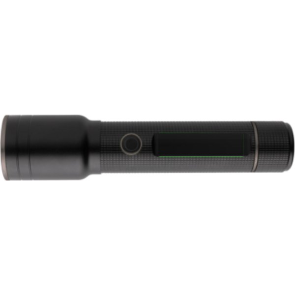 RCS gerecycled aluminium heavy duty USB-oplaadbare zaklamp — drukvlak zaklamp